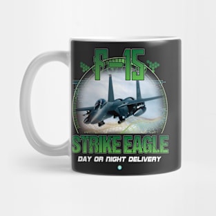 F15 Strike Eagle Airforce Pilot Gift Modern Warbird Day or Night Delivery Mug